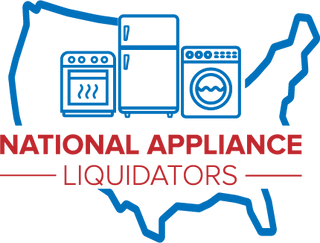 Logo of National Appliance Liquidators promoting appliance liquidation and overstock appliances.