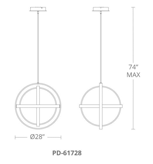 Modern Forms PD-61728-BK LED Globe Chandelier
