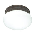 Nuvo Lighting SF76-600 - 1 Light - 8" Flush with White Glass - Old Bronze Finish in a modern interior setting.