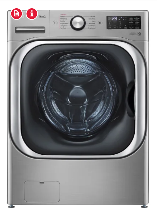 LG front load washer with TurboWash feature