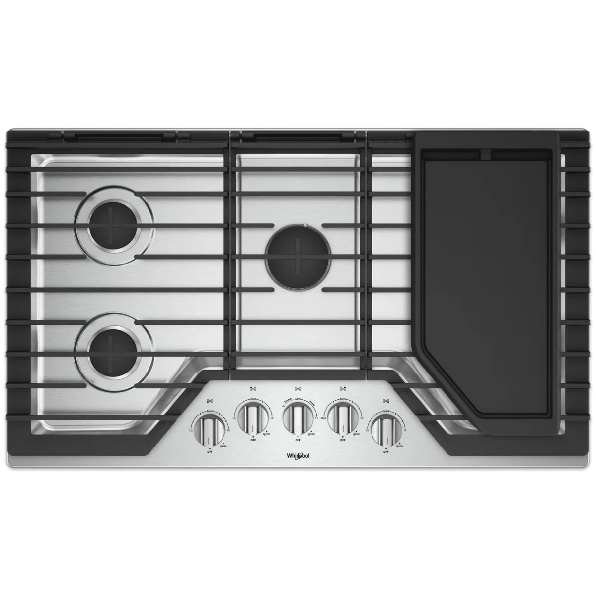 Whirlpool WCG97US6HS Gas Cooktop, 36 Inch
