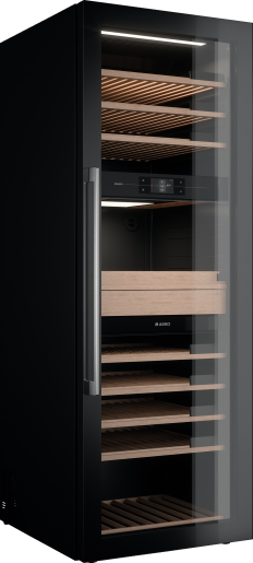 ASKO WCN311942G Freestanding or Fully Integrated Wine Storage, 3 Temp Zones, 190 Bottles, Serving Area, Soft Black Stainless