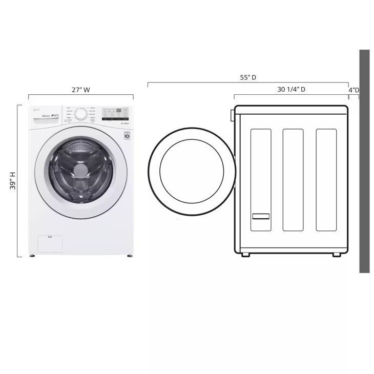 LG WM3400CW Front Load Washing Machine (Open-Box / Scratch & Dent)