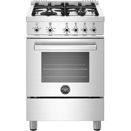 Bertazzoni PROF244GASXELP 24" LP range featuring a sleek design and high-performance gas burners.