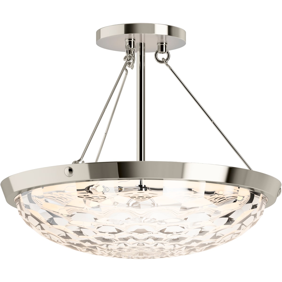 Kohler K-29374-SF03B-SNL - Arendela 15.56-inch 3-Light Semi-Flush Mount in Polished Chrome