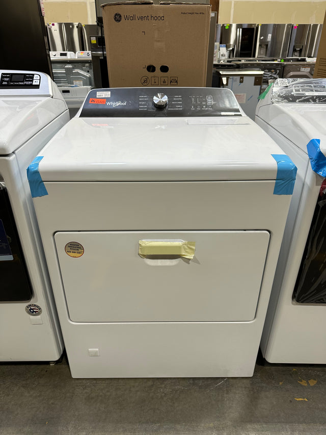 WHIRLPOOL WGD5010LW 7 cu. ft. White Top Load Gas Moisture Sensing Dryer - NIB at appliance liquidation sale.