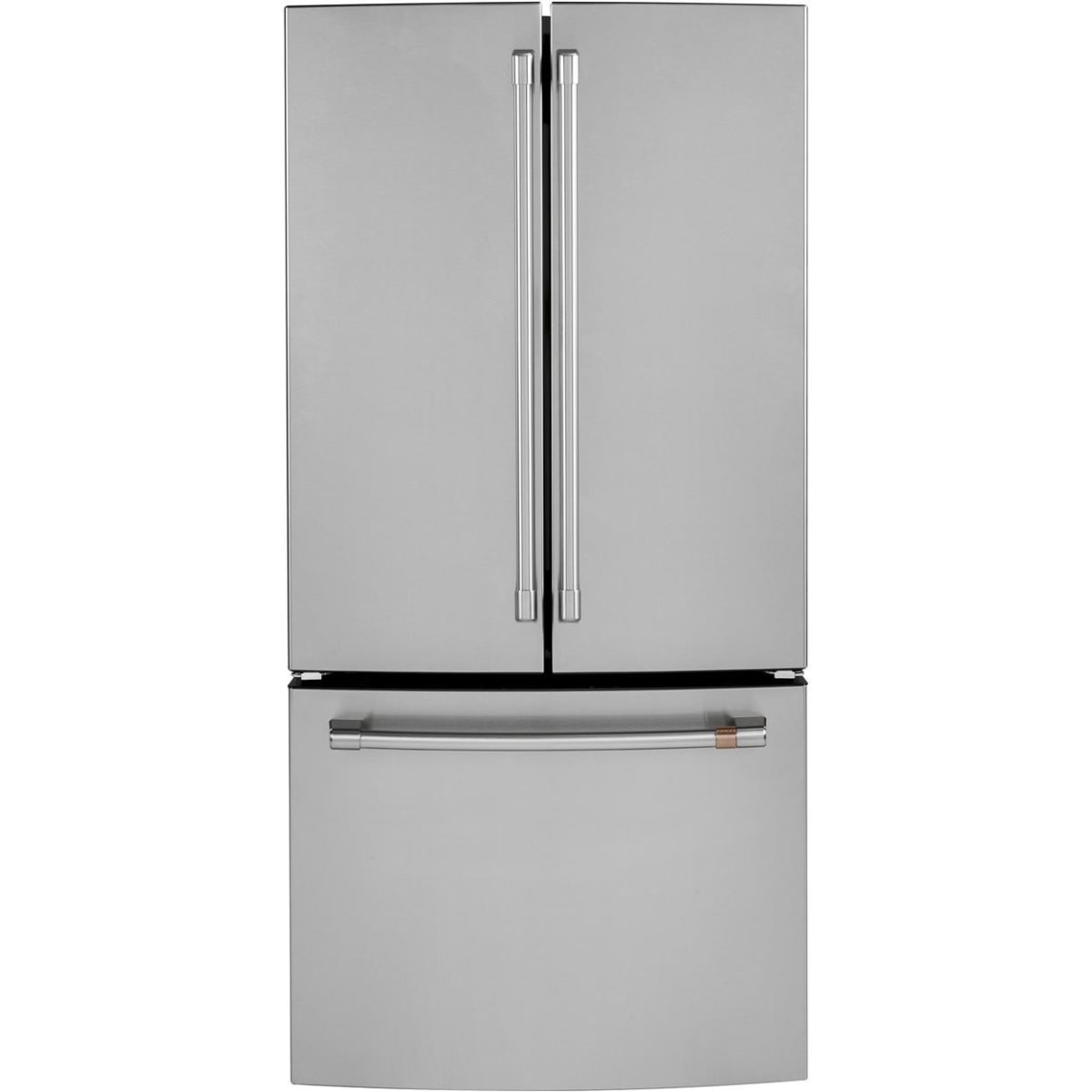 Cafe CWE19SP2NS1 33 Inch Counter Depth French Door Smart Refrigerator with 18.6 cu. ft. Capacity, Internal Water Dispenser, Ice Maker, TwinChill™ Evaporators, Temperature-Controlled Drawer, Enhanced S