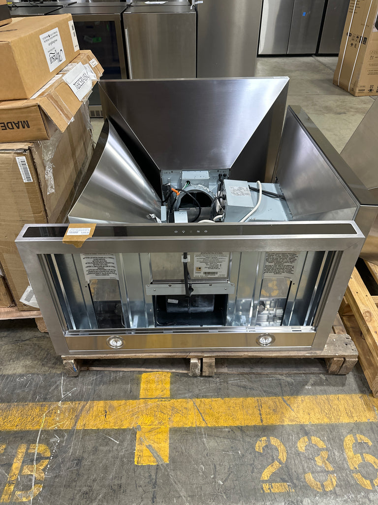 BERTAZZONI KG36X Wall Mount Convertible Range Hood with 3-Speeds + Booster, 600 CFM Internal Blower, Touch Control, 2 LED Lighting, Stainless Steel Mesh Filters, 42 dBA Sound Level