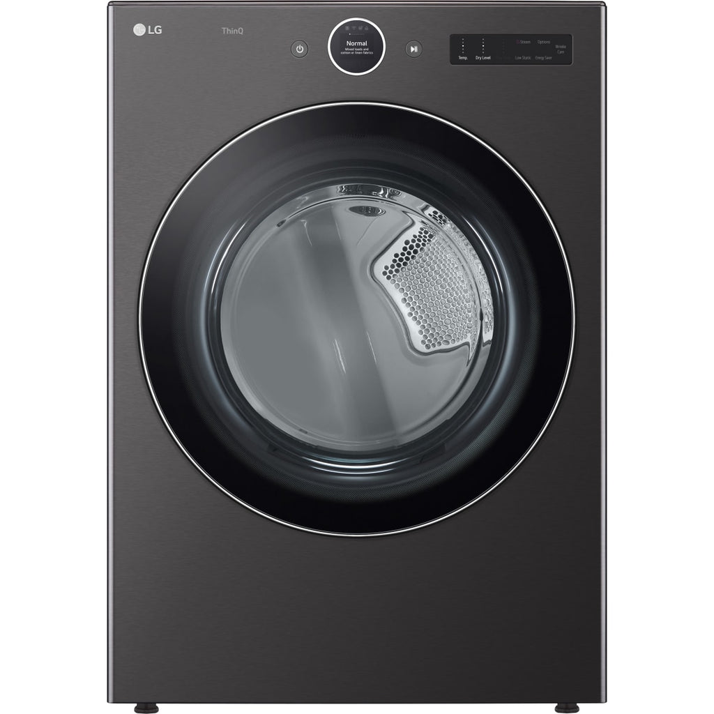 LG DLEX6700B 7.4 Cu. Ft. Stackable Smart Electric Dryer with TurboSteam - Black Steel