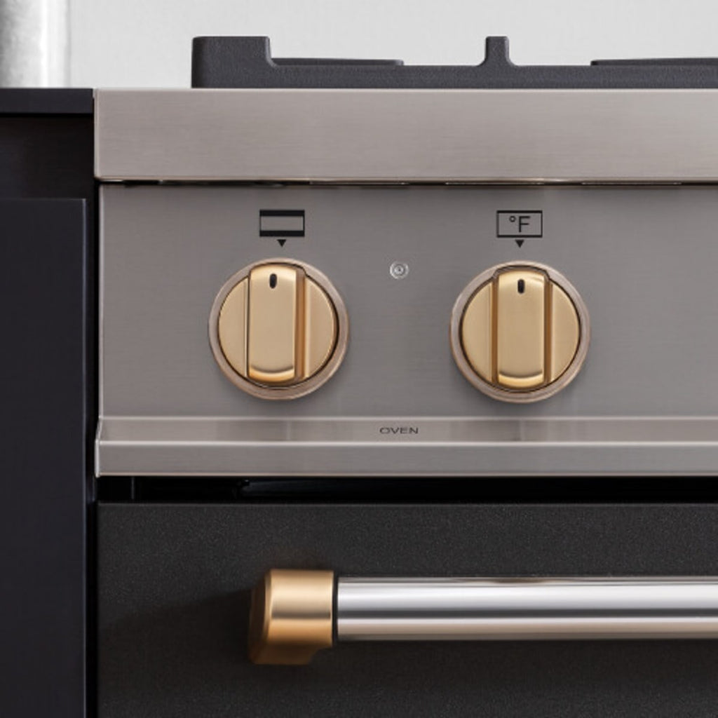Bertazzoni gas knob set satin gold