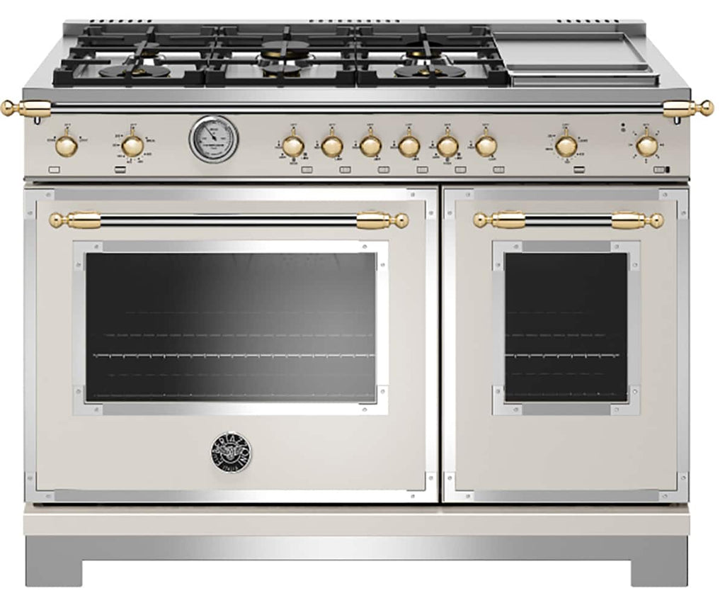 Bertazzoni range with brass burners and dual ovens