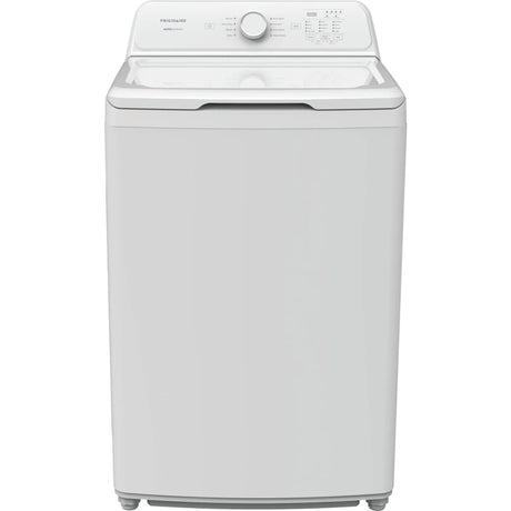 Frigidaire FLVW7000AW 25 Inch Top Load Washer with 4.1 cu ft Capacity, 8 Wash Cycles, Auto Sensing, 4 Wash Options, 4 Temperature Settings, Child Lock, and UL Listed.