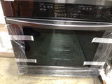 Samsung NV51T5511SG 30" Built-In Single Wall Oven with WiFi - Black stainless steel, featuring touch controls and wide view window.