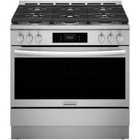 Frigidaire GCFD3661AF 36 Inch Freestanding Dual Fuel Range with 6 Sealed Burners, 4.6 cu. ft. Convection Oven - Open Box