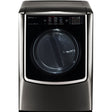 LG SIGNATURE DLEX9500K 9.0 cu. ft. Large Smart wi-fi Enabled Electric Dryer w/ TurboSteam™ front view with control panel.