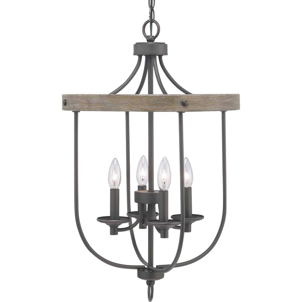 Progress Lighting P500157-143 - Gulliver 4 Light 17 Inch Foyer Light in Graphite, modern design perfect for entryways.