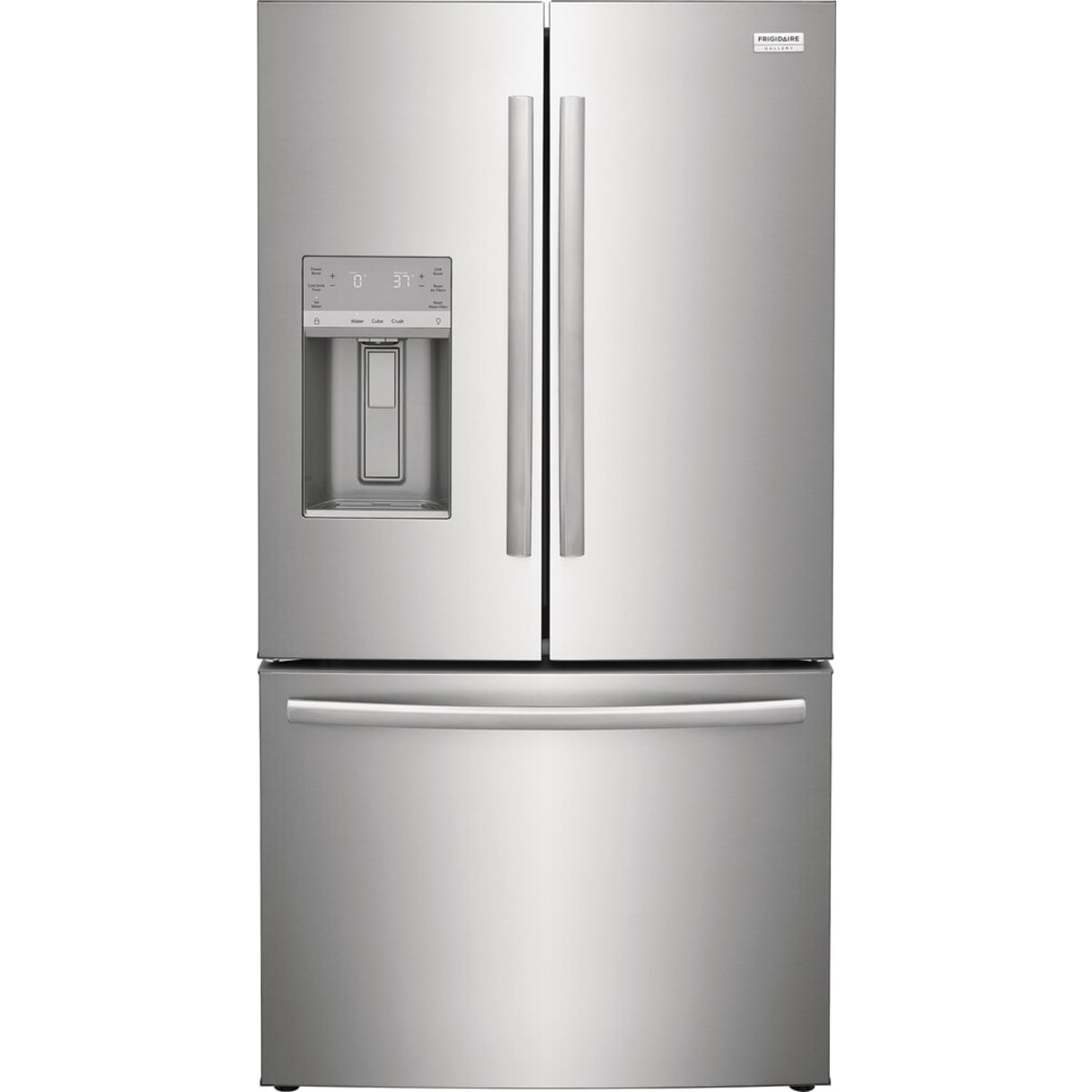 Frigidaire Gallery GRFS2853AF - 27.8 Cu. Ft. French Door Refrigerator with External Dispenser – Stainless Steel, appliance liquidation