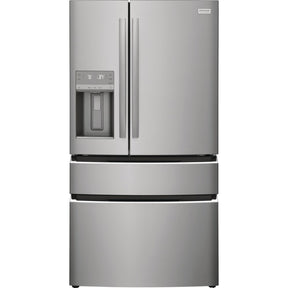 FRIGIDAIRE GALLERY GRMC2273CF 21.5 Cu. Ft. 4-Door French Door Counter-Depth Refrigerator in sleek stainless steel design.