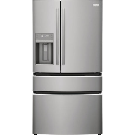 FRIGIDAIRE GALLERY GRMC2273CF 21.5 Cu. Ft. 4-Door French Door Counter-Depth Refrigerator in sleek stainless steel design.