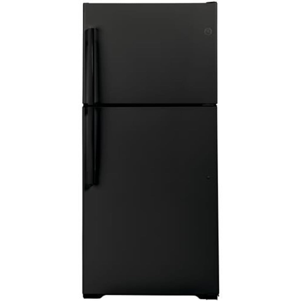 GE Top Freezer Refrigerator in Black Finish