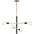 Hudson Valley H178804-AGB/BK - Mitzi Astrid 4-Light Chandelier in Aged Brass/Black for modern interiors.