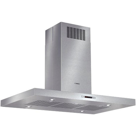Bosch HIB82651UC - 42? 600 CFM Stainless Island Range Hood, 800 Series with sleek stainless steel design.
