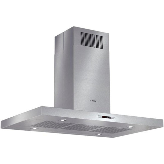 Bosch HIB82651UC - 42? 600 CFM Stainless Island Range Hood, 800 Series with sleek stainless steel design.