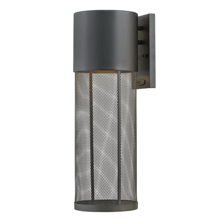 Hinkley 2305BK - Hinkley Aria 1-Light Outdoor Light In Black mounted with mesh design for outdoor settings.