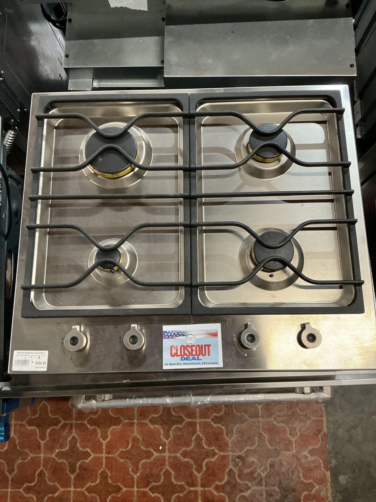 Bertazzoni PM24400X Gas Cooktop, 24 Inch (Open-Box / Scratch & Dent)