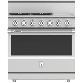 Hestan KRD364GD-LP - 36 Inch Dual Fuel Range with 4 Burners, 12 Inch Griddle, 5.8 cu. ft. Oven Cavity - Liquid Propane