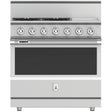 Hestan KRD364GD-NG - 36 Inch Dual Fuel Range with 4 Burners, 12 Inch Griddle, 5.8 cu. ft. Oven Capacity for luxury kitchens.