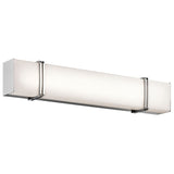 Kichler Lighting 45839CHLED - Impello Vanity Light with sleek chrome finish and frosted glass diffuser for warm ambiance.