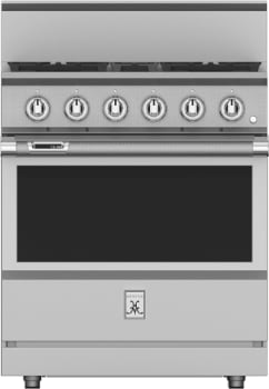 Hestan 30" dual fuel range with 4 burners