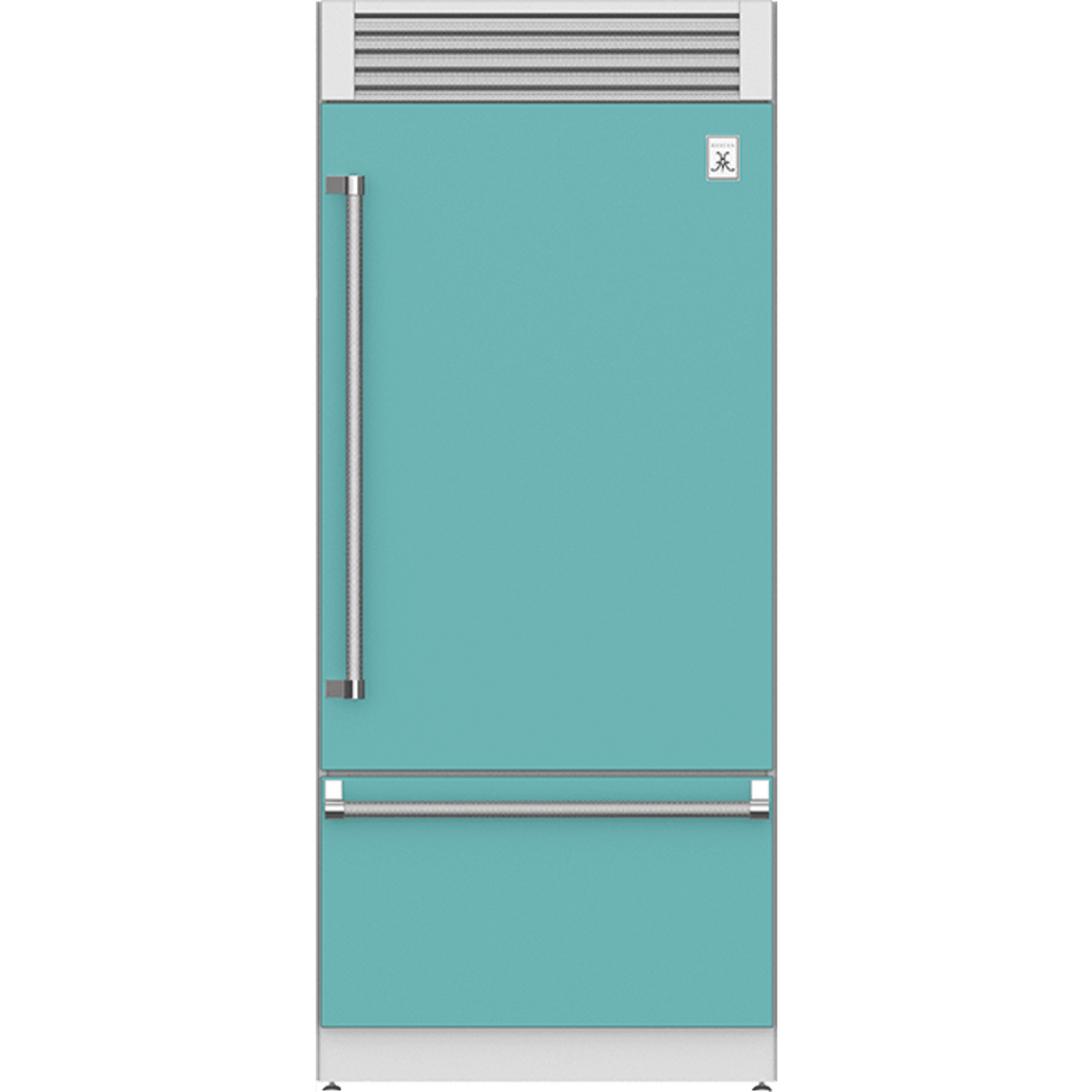 Hestan KRPR36-TQ - 36 Inch Built-In Bottom Freezer Refrigerator with Top Compressor, 18.5 cu ft. Capacity, Bora Bora Turquoise