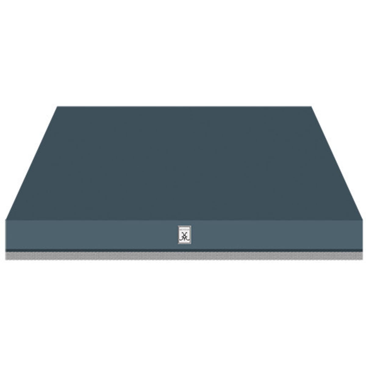 Hestan KVC42-GG - 42 Inch Wall Mount Chimney Style Hood - Pacific Fog Grey in kitchen setting.
