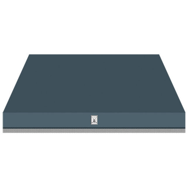 Hestan KVC42-GG - 42 Inch Wall Mount Chimney Style Hood - Pacific Fog Grey in kitchen setting.