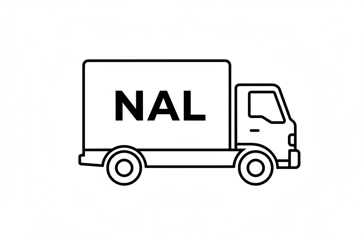line art delivery truck with NAL on the side of the truck