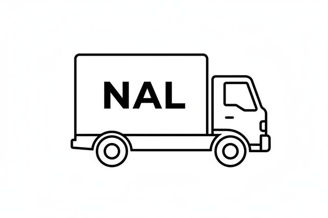 line art delivery truck with NAL on the side of the truck