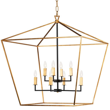 Maxim Lighting 25154GLTXB - Abode 8-Light Chandelier with gold frame and clear glass shades, ideal for luxury appliances sale.