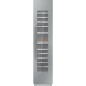 Thermador T18IW905SP - 18-inch Built-In Wine Column Refrigerator with Custom Panel, Reversible Hinge for wine storage.