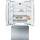 Bosch B36BT935NS - Benchmark 36-inch Built-In Bottom Freezer Refrigerator, Flat Hinge, Stainless Steel - Open Box interior.