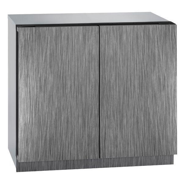 Modern gray two-door cabinet for storage