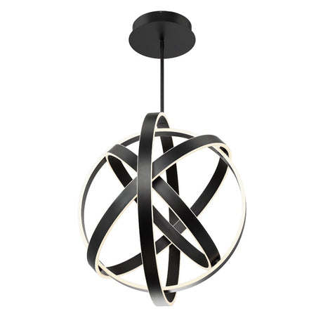 Modern Forms PD-61728-BK - Kinetic LED 28 inch Black Pendant Ceiling Light in 28in. with unique spherical design.