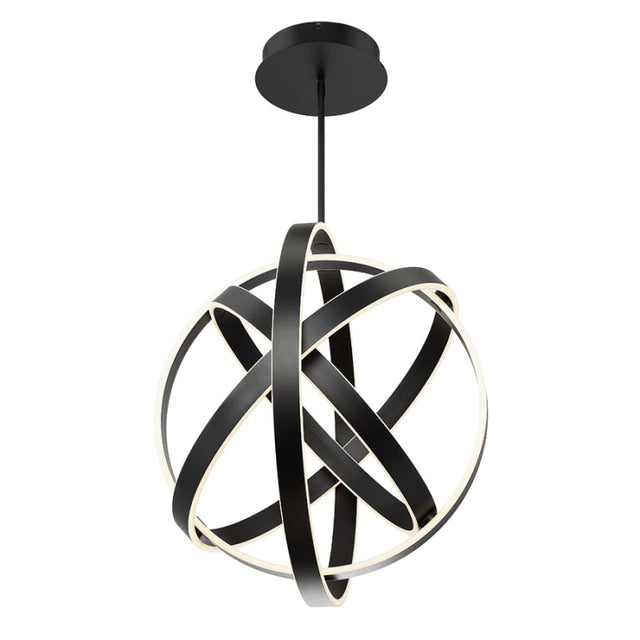 Modern Forms PD-61728-BK - Kinetic LED 28 inch Black Pendant Ceiling Light in 28in. with unique spherical design.