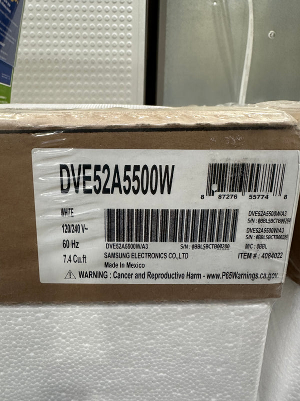 SAMSUNG DVE52A5500W Smart Electric Dryer box