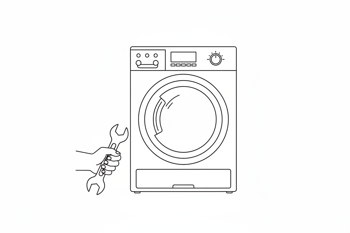 on the left add a line art had holding a wrench