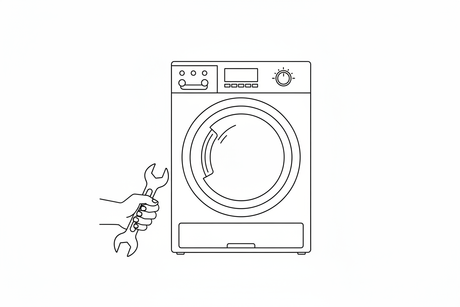 on the left add a line art had holding a wrench