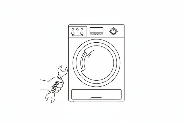 on the left add a line art had holding a wrench