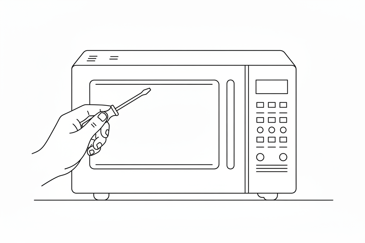 on the left side add a line art hand holding a screwdriver