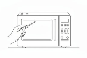 on the left side add a line art hand holding a screwdriver